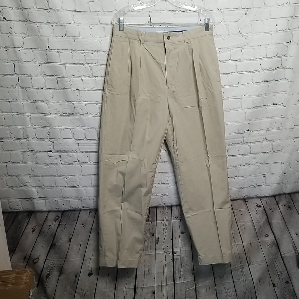 Brooks Brothers Men's Elliot Khaki Chinos Size 33W 30L EUC